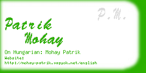 patrik mohay business card